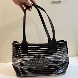 Nanette Lepore Black transparent Rubber tote